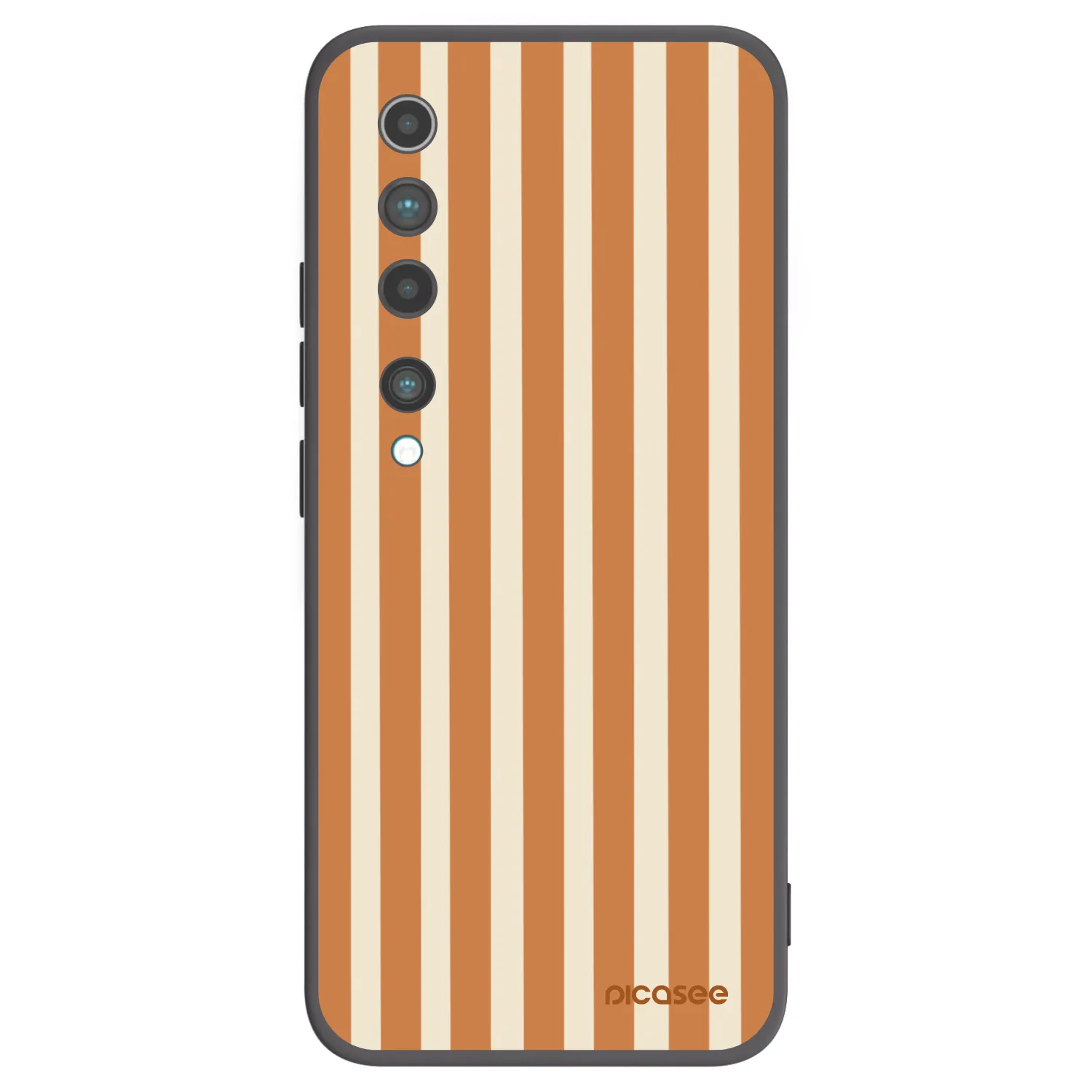 Picasee crna silikonska maskica za Xiaomi Mi 10 - Orange lines