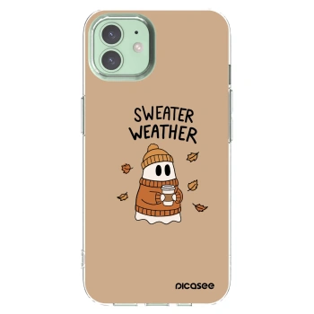 Picasee silikonska prozirna maskica za Apple iPhone 12 - Sweater ghost