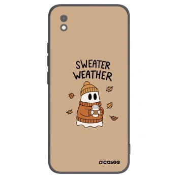 Picasee crna silikonska maskica za Xiaomi Redmi 9AT - Sweater ghost