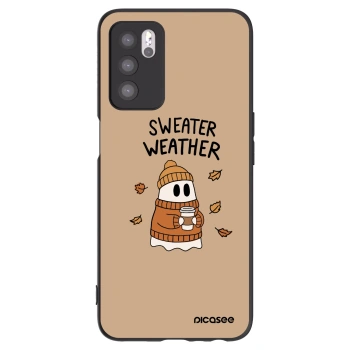 Picasee crna silikonska maskica za OPPO A16s - Sweater ghost