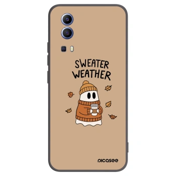 Picasee crna silikonska maskica za Vivo Y52 5G - Sweater ghost