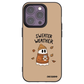 Picasee crna silikonska maskica za Apple iPhone 14 Pro - Sweater ghost