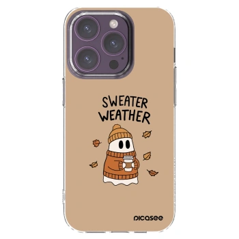 Picasee silikonska prozirna maskica za Apple iPhone 14 Pro - Sweater ghost