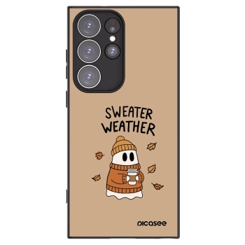 Picasee crna silikonska maskica za Samsung Galaxy S23 Ultra 5G - Sweater ghost