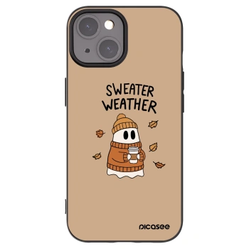 Picasee crna silikonska maskica za Apple iPhone 15 - Sweater ghost