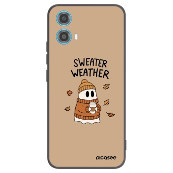Picasee crna silikonska maskica za Motorola Moto G34 5G - Sweater ghost