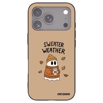 Picasee crna silikonska maskica za Apple iPhone 17 Pro - Sweater ghost