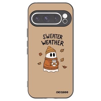 Picasee crna silikonska maskica za Google Pixel 9 Pro XL - Sweater ghost