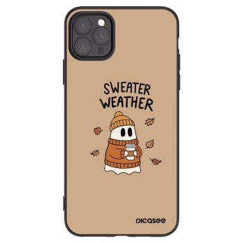 Picasee crna silikonska maskica za Apple iPhone 11 Pro Max - Sweater ghost