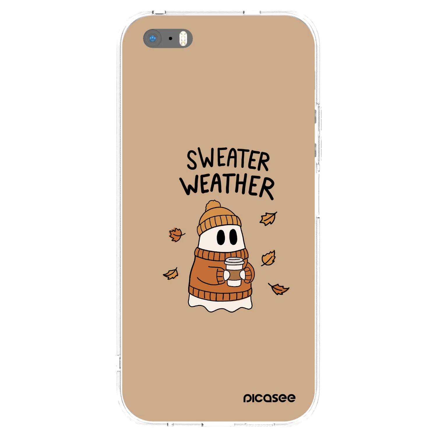 Picasee silikonska prozirna maskica za Apple iPhone 5/5S/SE - Sweater ghost