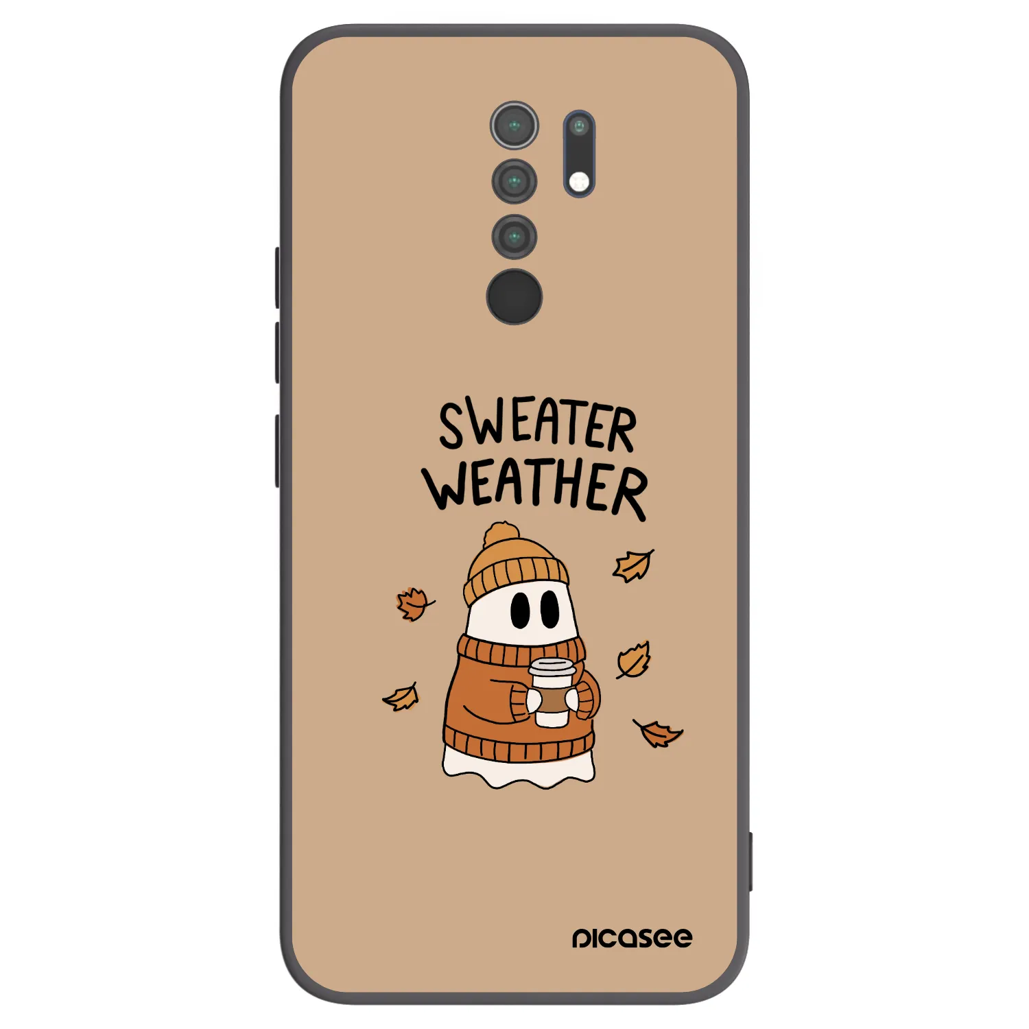 Picasee crna silikonska maskica za Xiaomi Redmi 9 - Sweater ghost