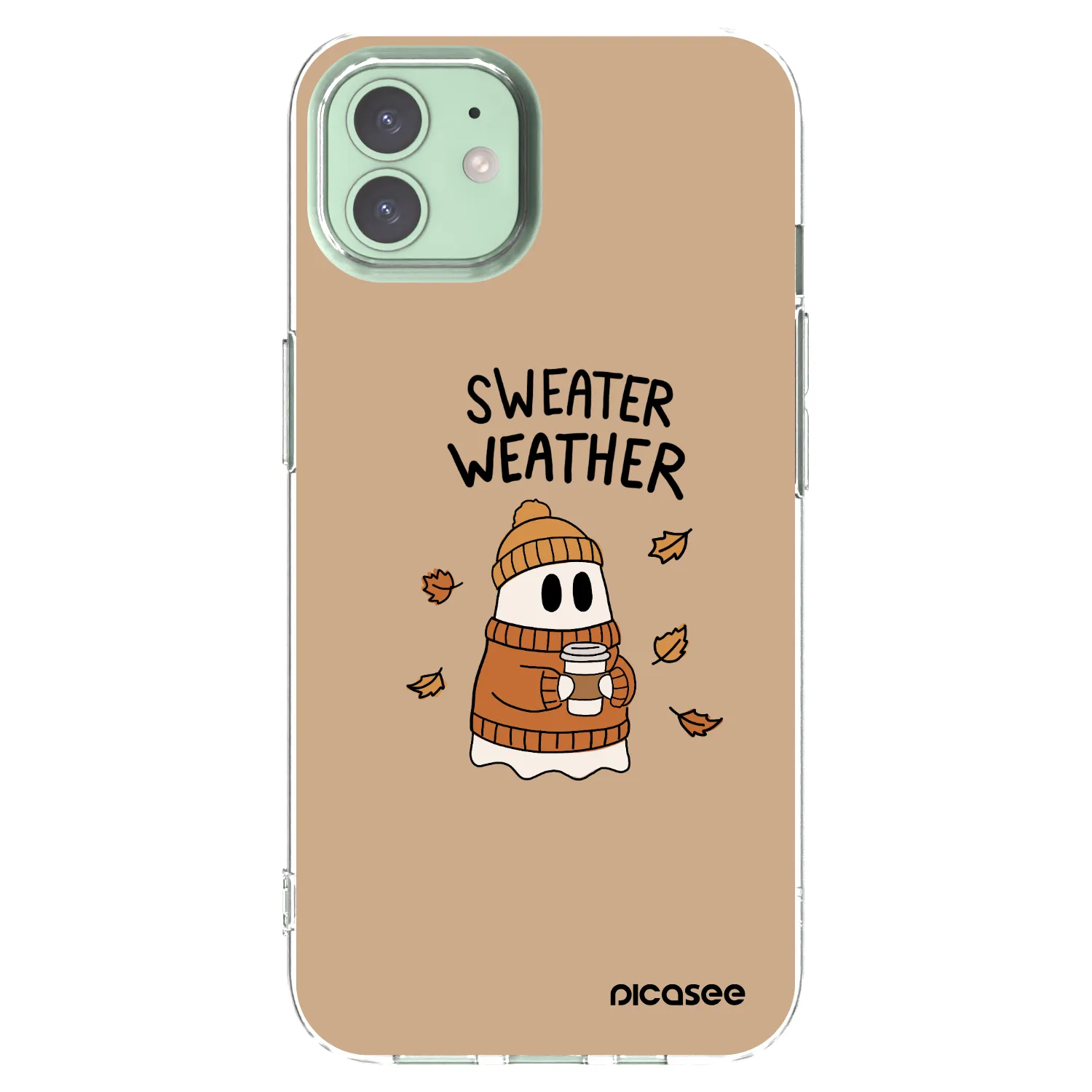 Picasee silikonska prozirna maskica za Apple iPhone 12 - Sweater ghost