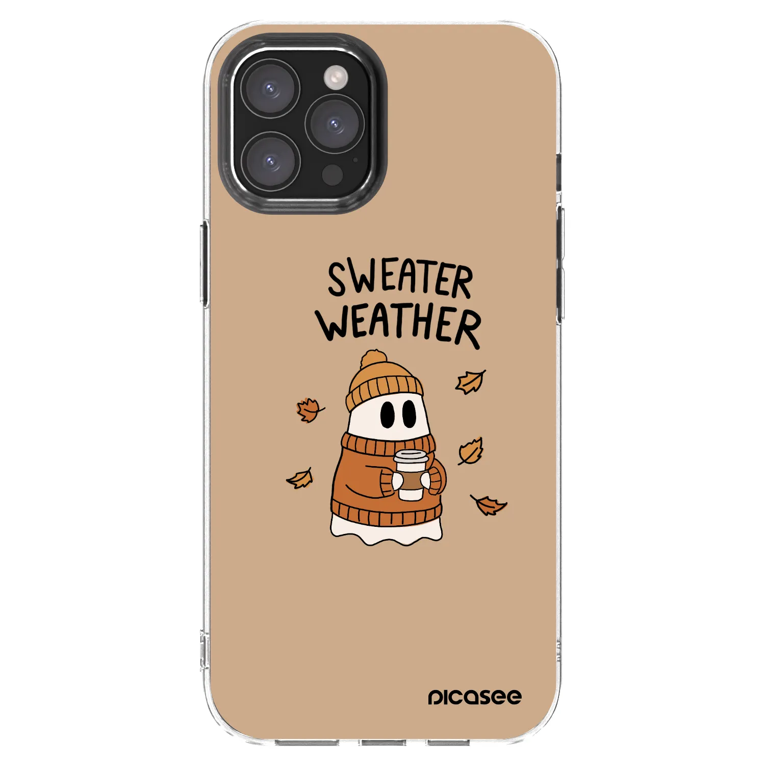 Picasee silikonska prozirna maskica za Apple iPhone 12 Pro Max - Sweater ghost