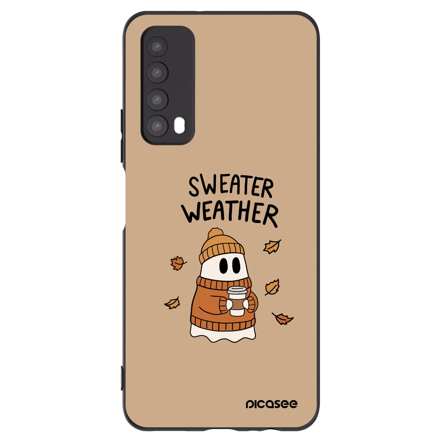Picasee crna silikonska maskica za Huawei P Smart 2021 - Sweater ghost