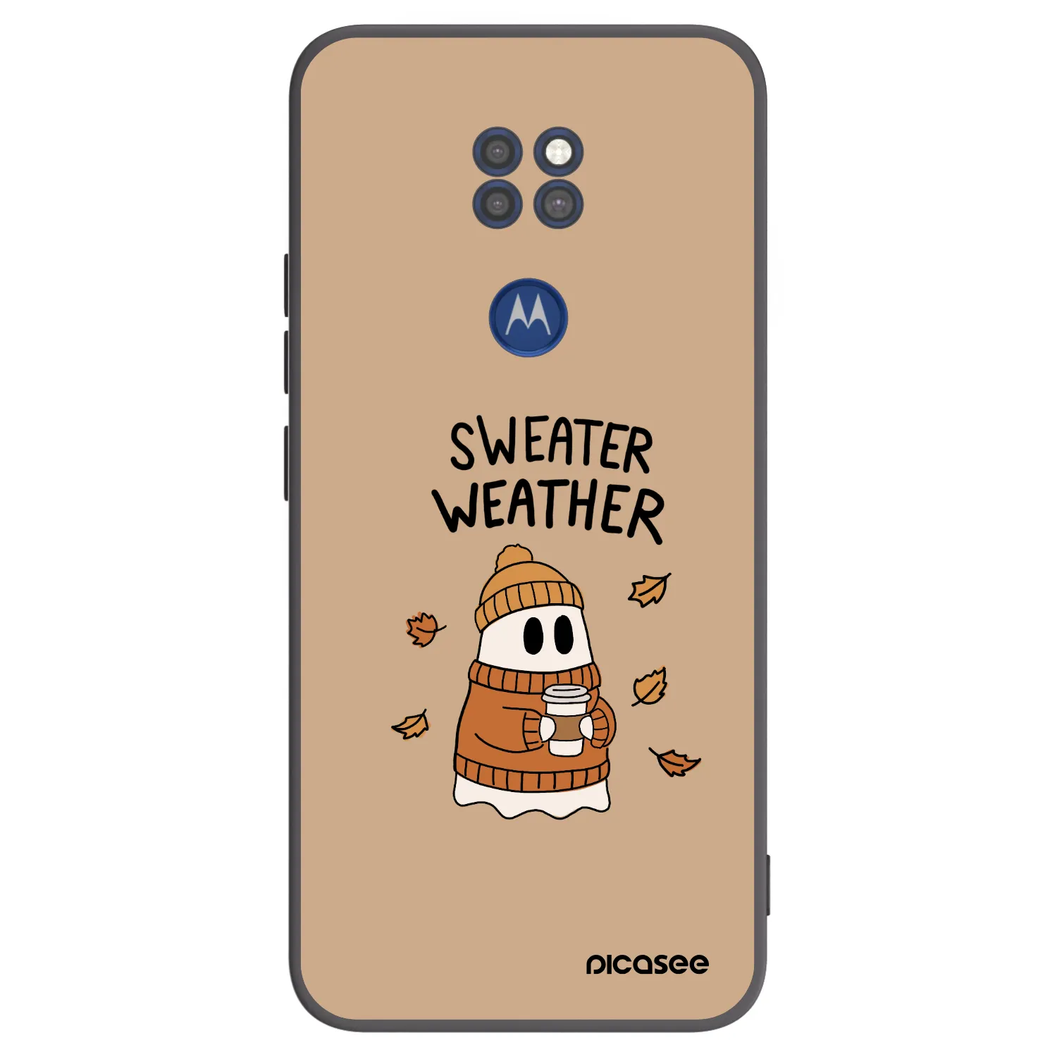 Picasee crna silikonska maskica za Motorola Moto G9 Play - Sweater ghost