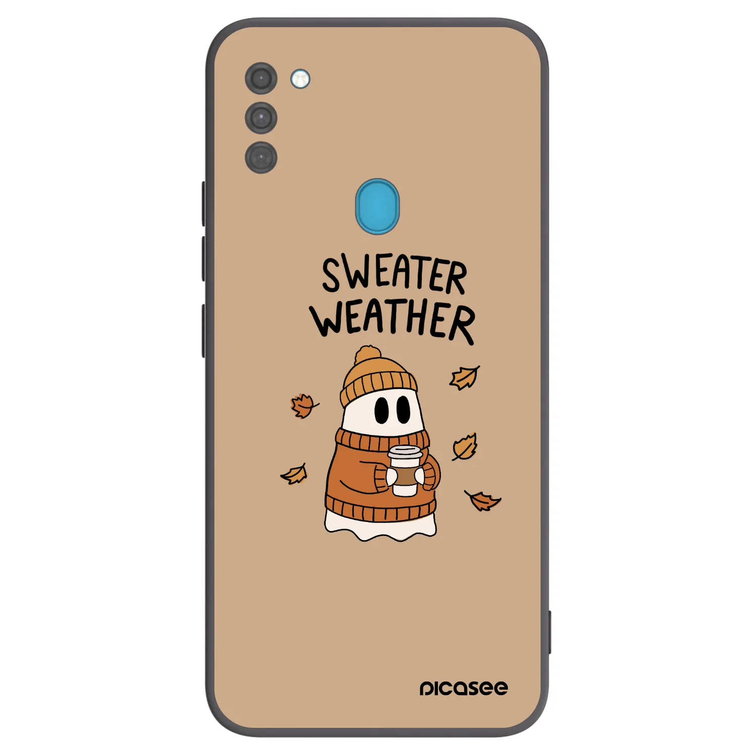 Picasee crna silikonska maskica za Samsung Galaxy M11 - Sweater ghost