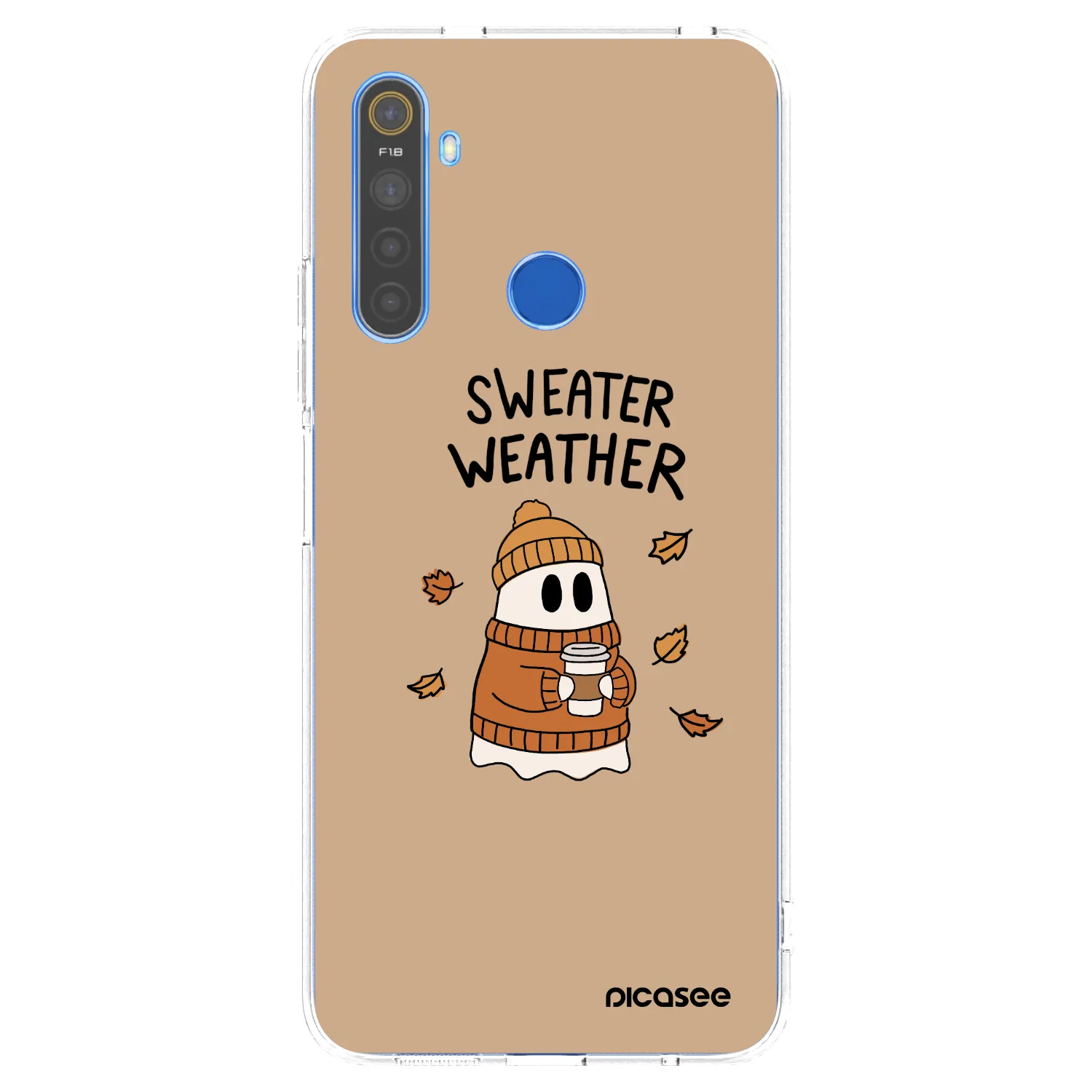 Picasee silikonska prozirna maskica za Realme 5 - Sweater ghost