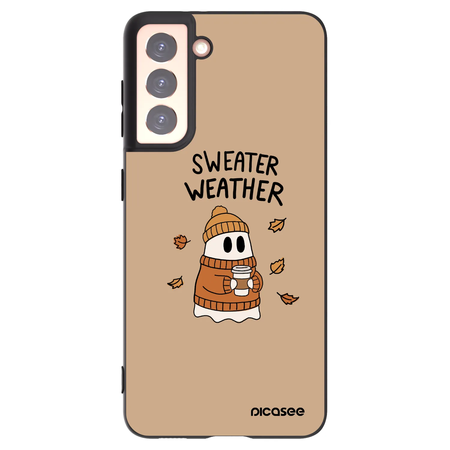 Picasee crna silikonska maskica za Samsung Galaxy S21 5G G991B - Sweater ghost
