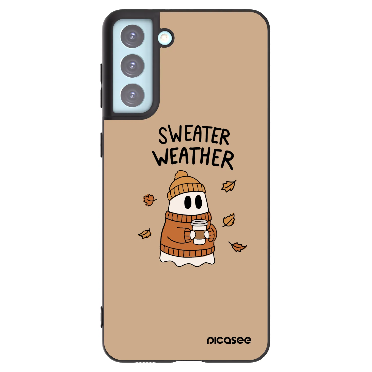 Picasee crna silikonska maskica za Samsung Galaxy S21+ 5G G996F - Sweater ghost