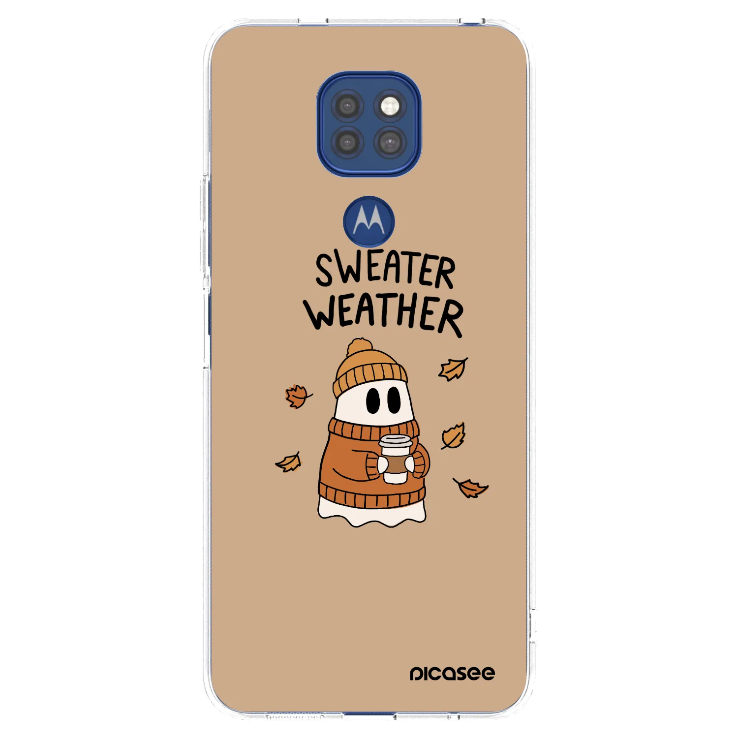 Picasee silikonska prozirna maskica za Motorola Moto G9 Play - Sweater ghost