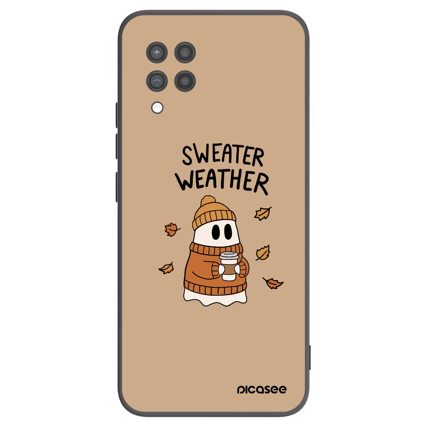 Picasee crna silikonska maskica za Samsung Galaxy A42 A426B - Sweater ghost