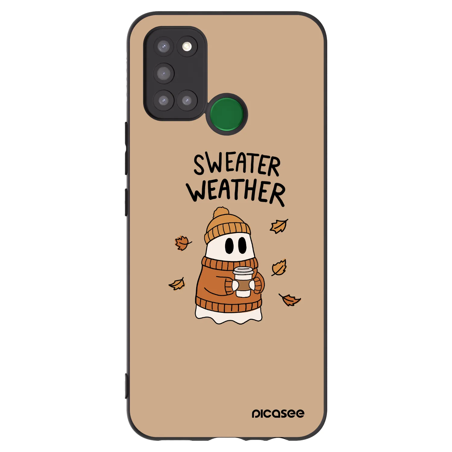 Picasee crna silikonska maskica za Realme 7i - Sweater ghost