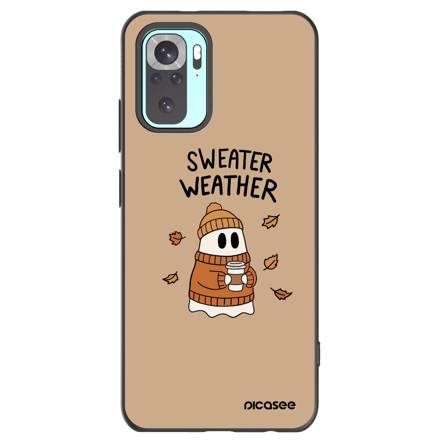 Picasee crna silikonska maskica za Xiaomi Redmi Note 10 Pro - Sweater ghost