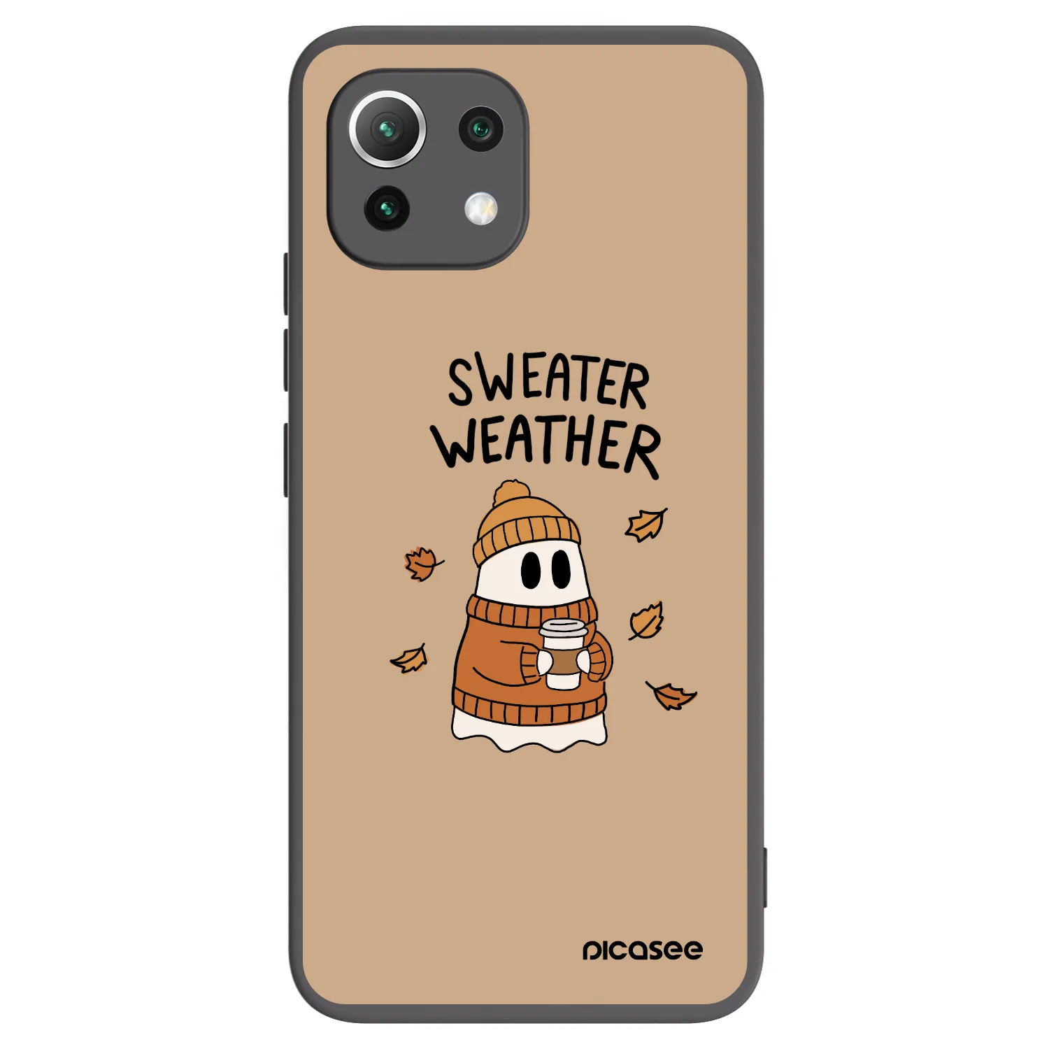 Picasee crna silikonska maskica za Xiaomi Mi 11 Lite - Sweater ghost
