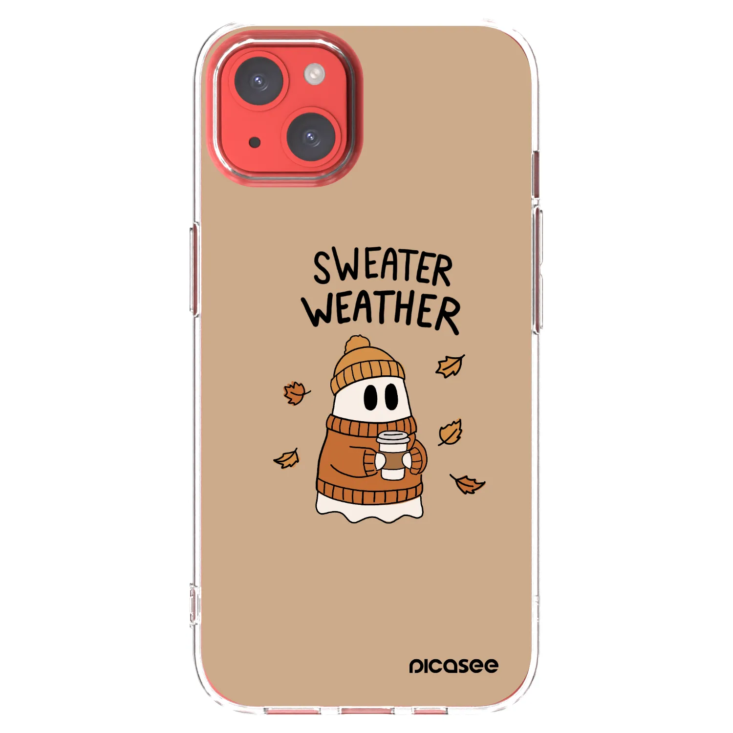Picasee silikonska prozirna maskica za Apple iPhone 13 - Sweater ghost
