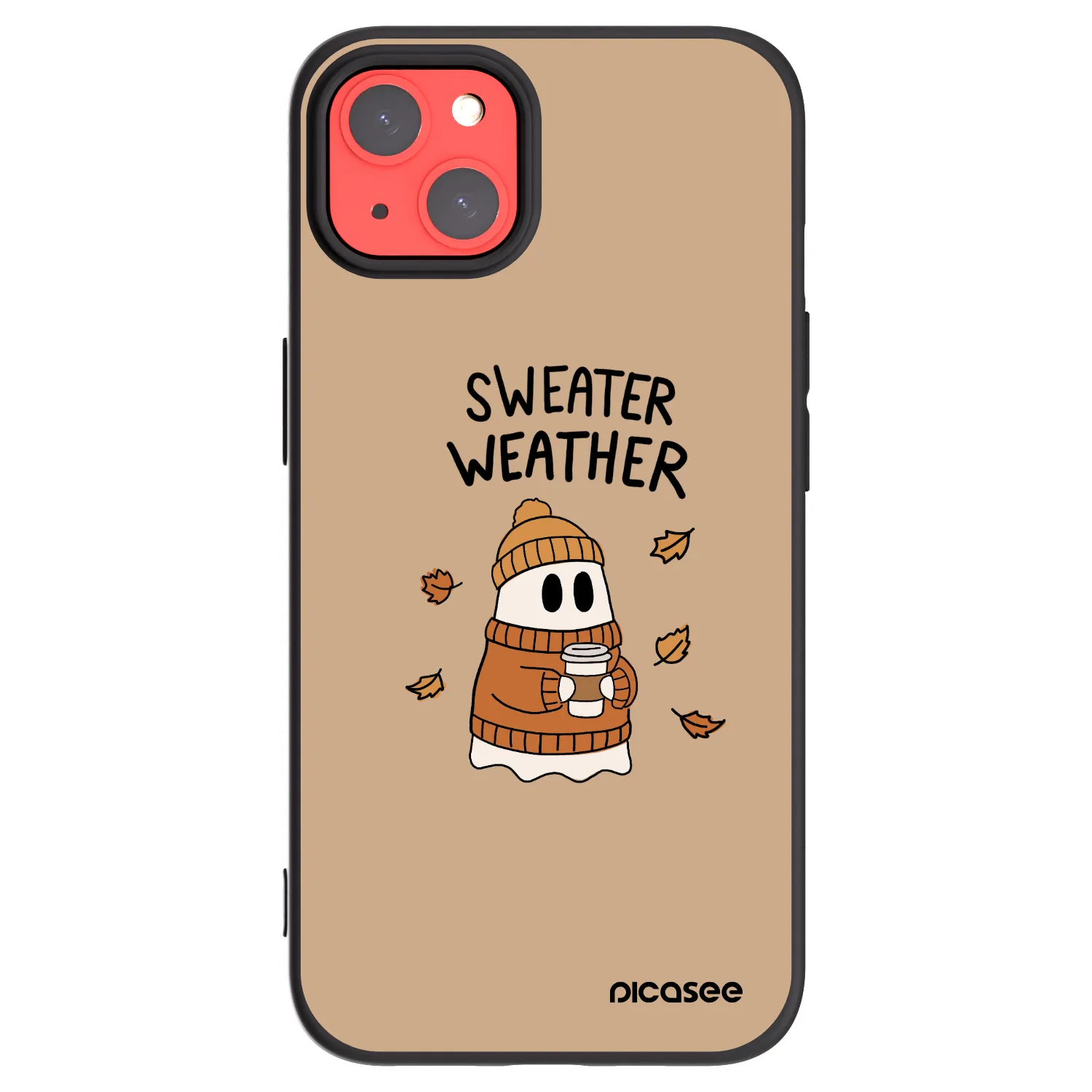Picasee crna silikonska maskica za Apple iPhone 13 - Sweater ghost