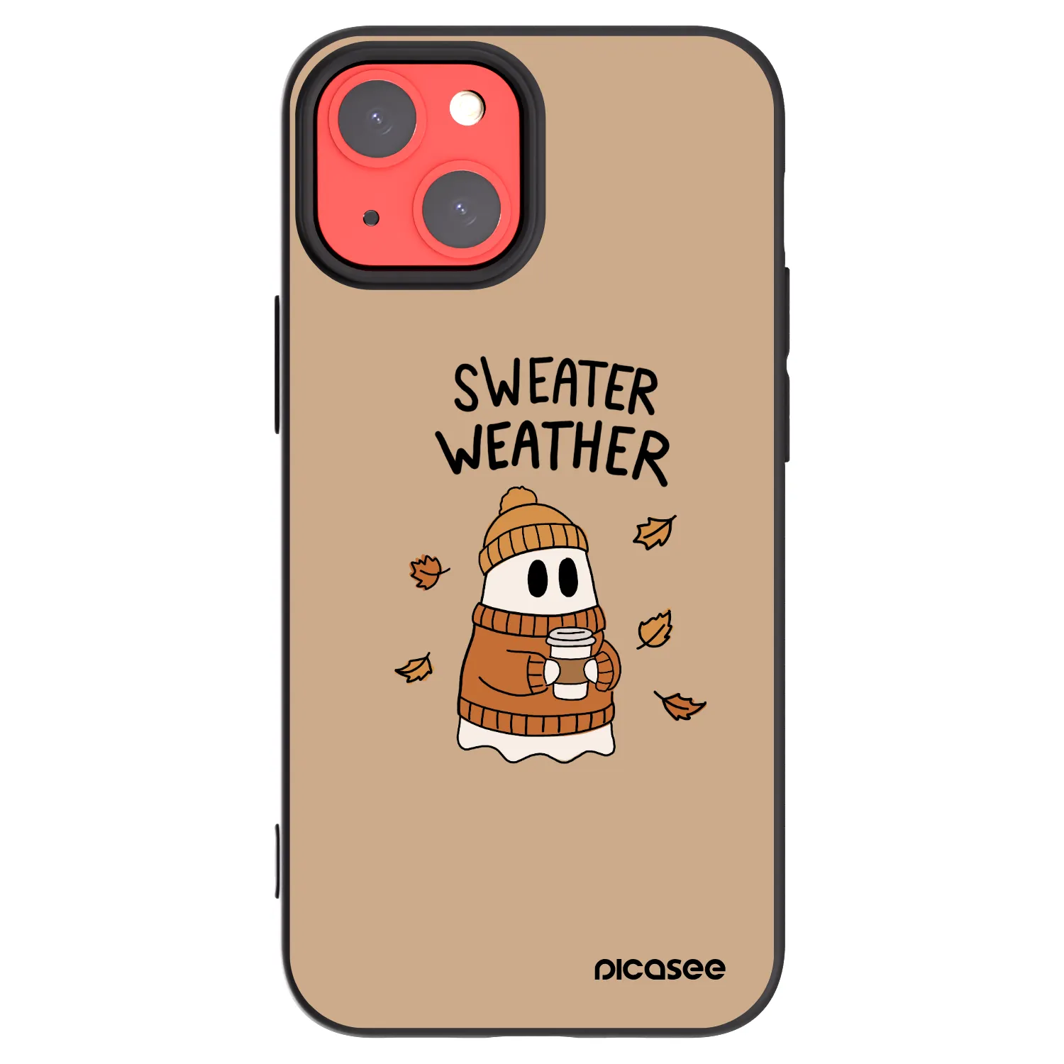 Picasee crna silikonska maskica za Apple iPhone 13 mini - Sweater ghost