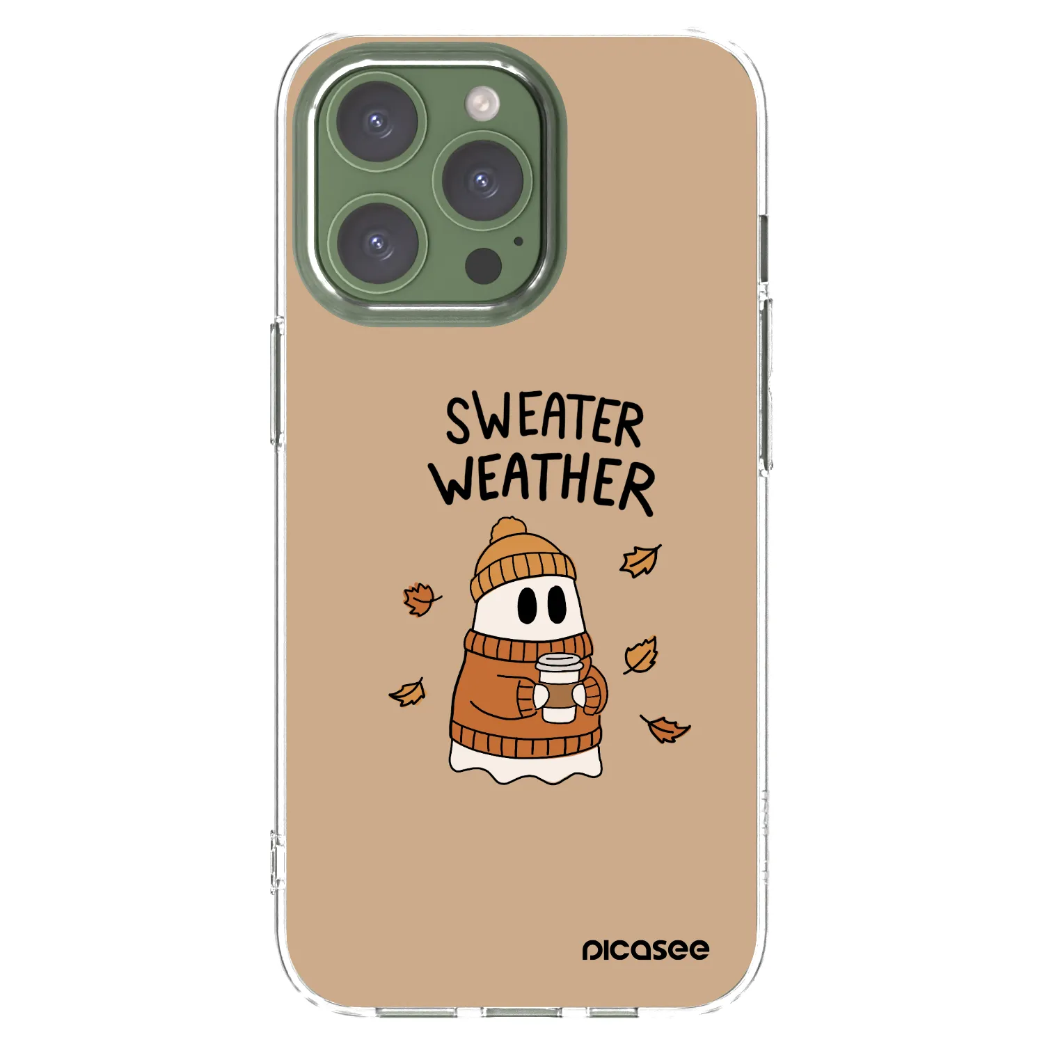 Picasee silikonska prozirna maskica za Apple iPhone 13 Pro - Sweater ghost