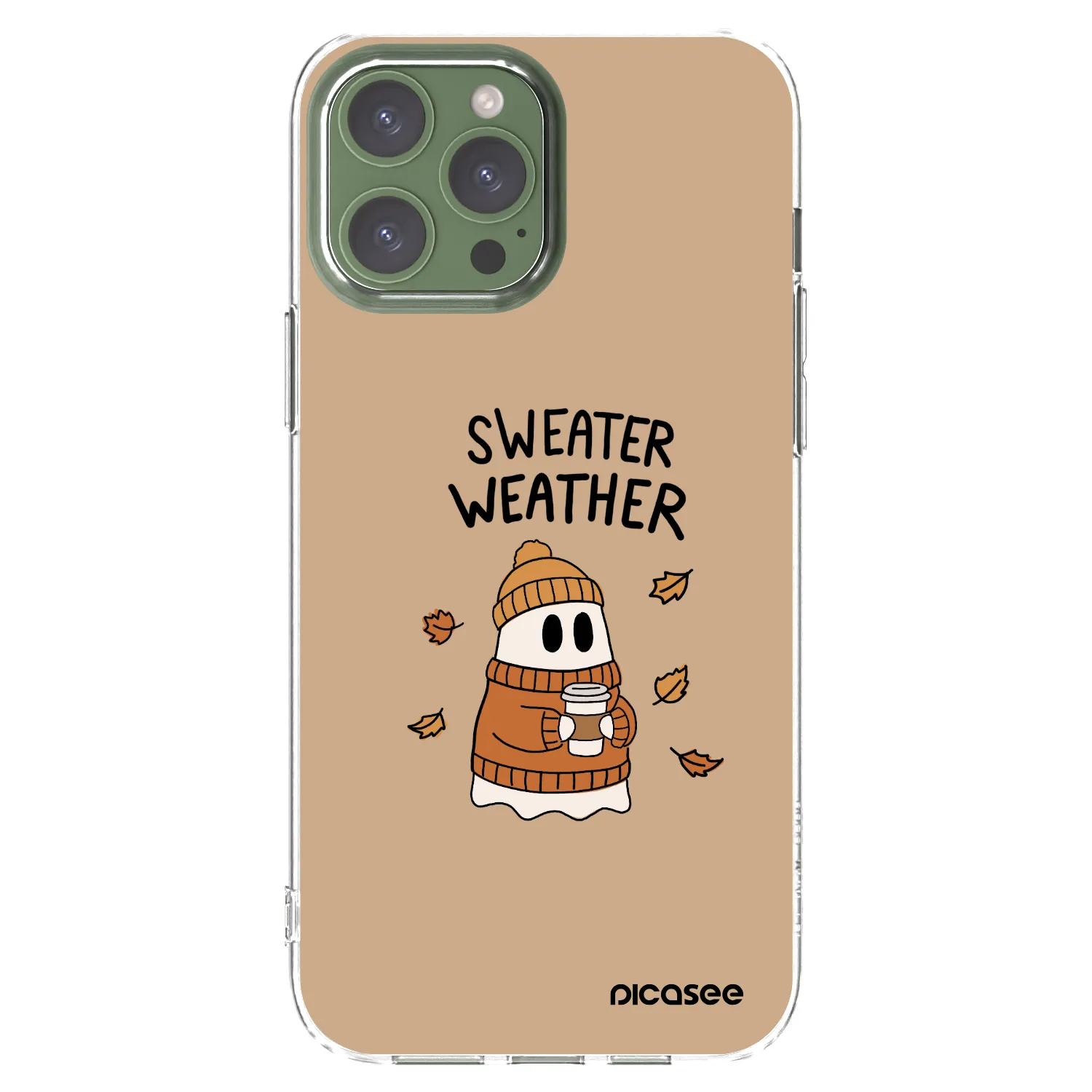 Picasee silikonska prozirna maskica za Apple iPhone 13 Pro Max - Sweater ghost