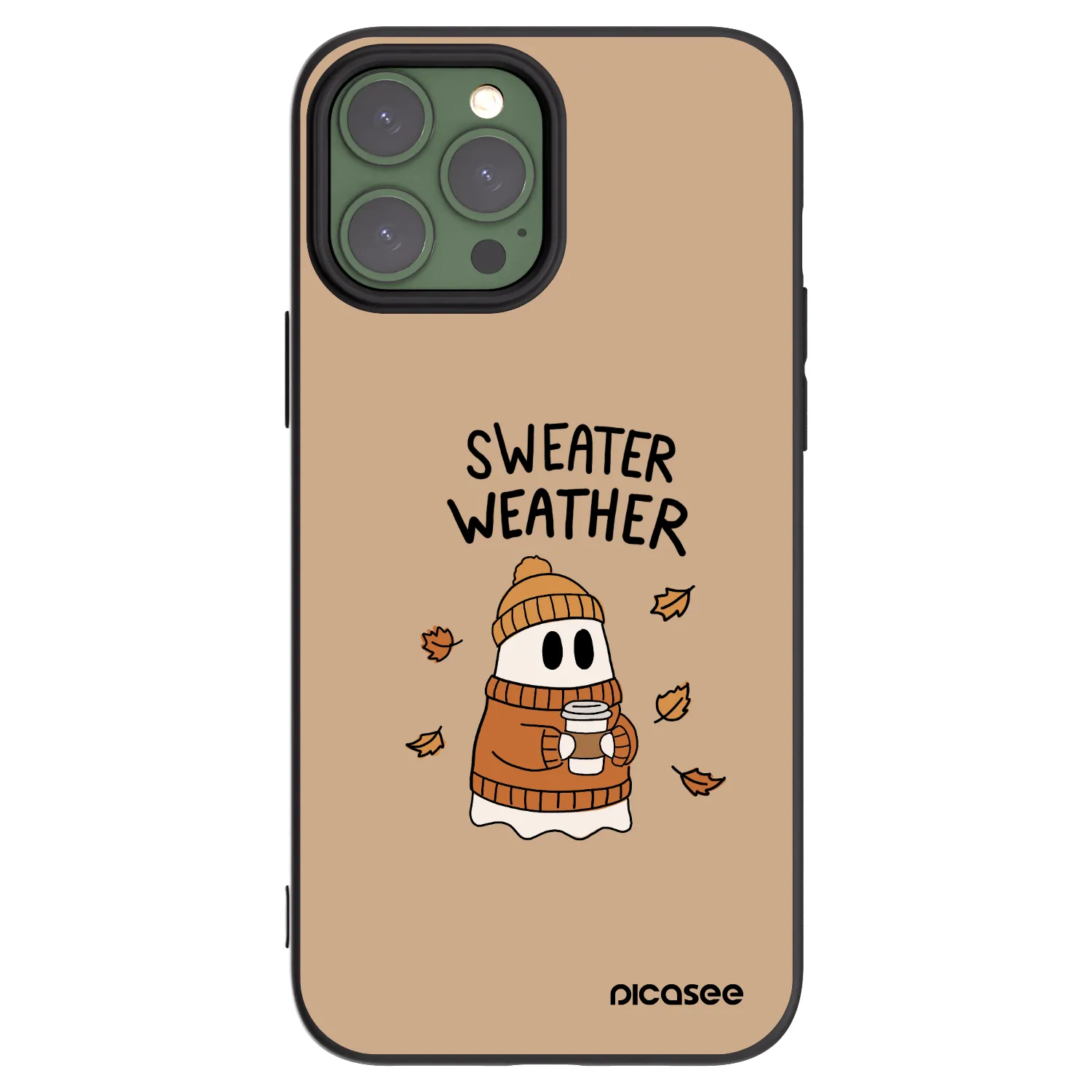 Picasee crna silikonska maskica za Apple iPhone 13 Pro Max - Sweater ghost