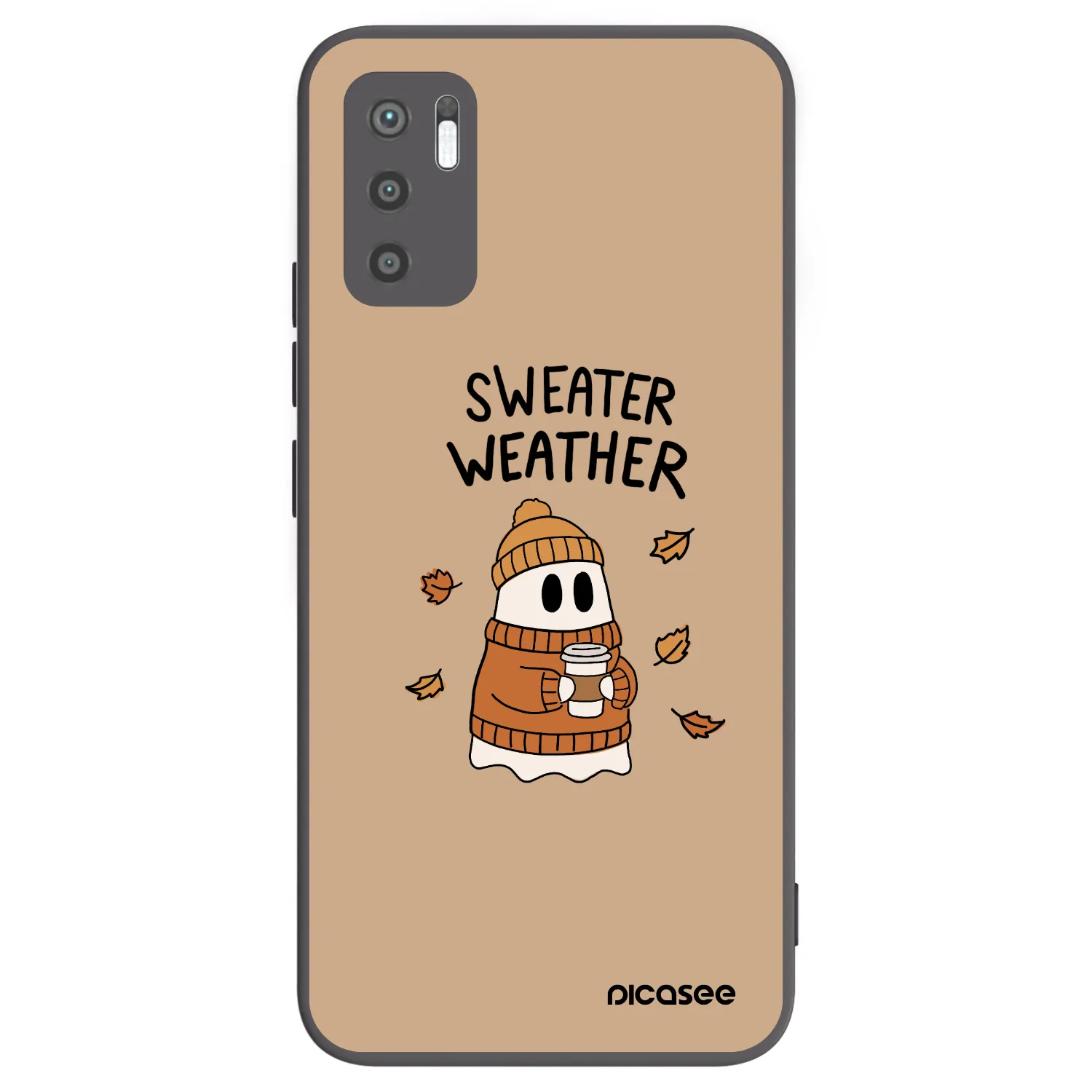Picasee crna silikonska maskica za Xiaomi Redmi Note 10 5G - Sweater ghost