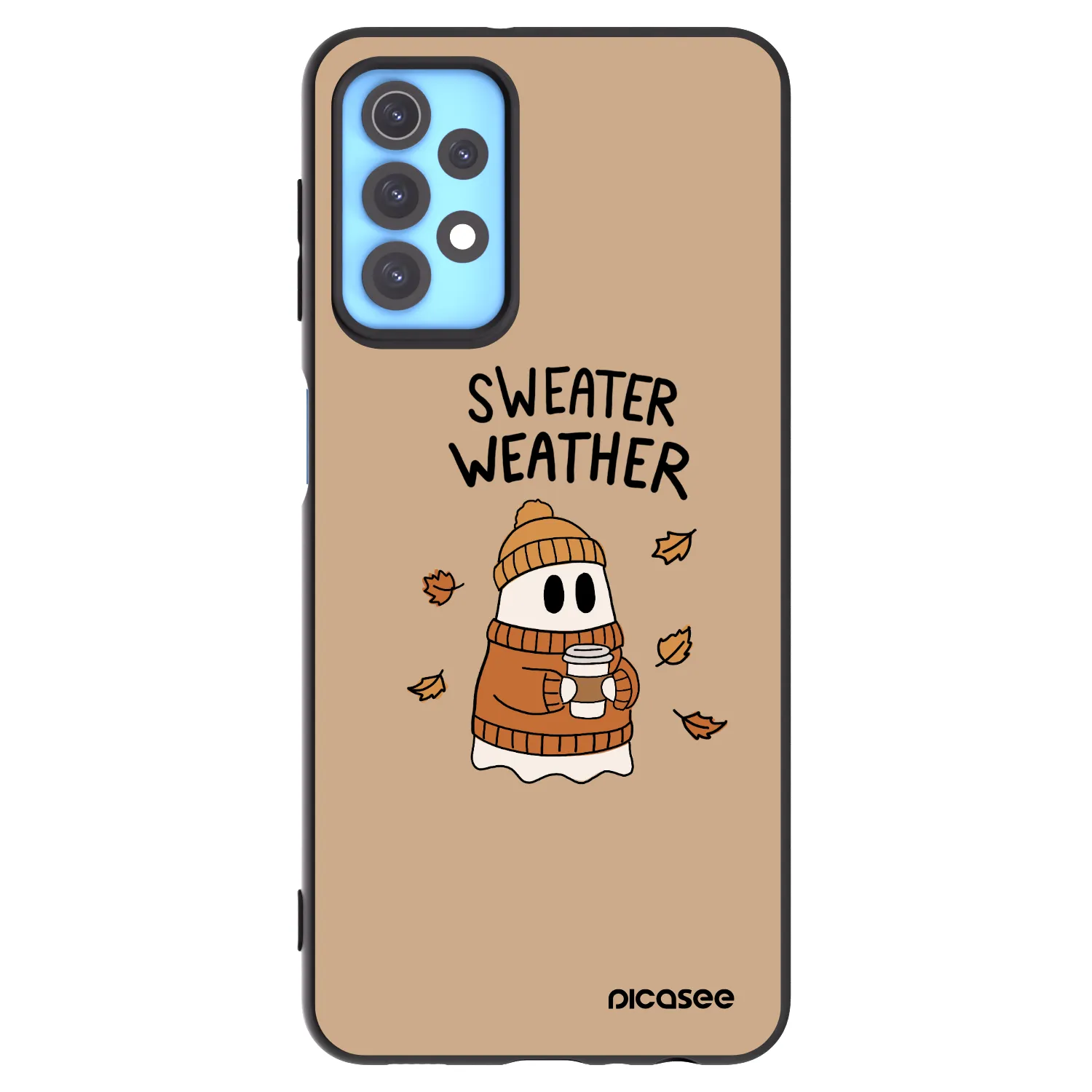 Picasee crna silikonska maskica za Samsung Galaxy A32 4G SM-A325F - Sweater ghost