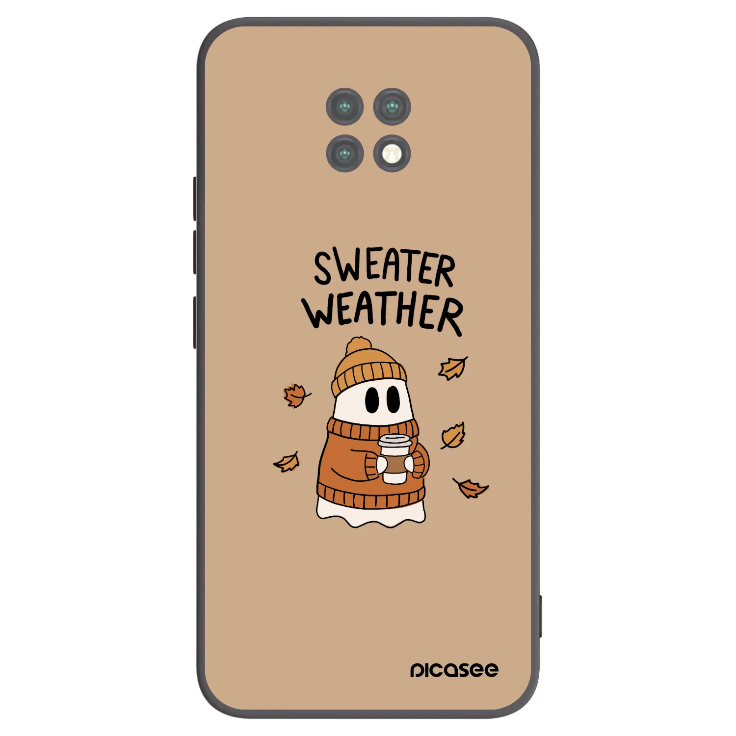Picasee crna silikonska maskica za Xiaomi Redmi Note 9T - Sweater ghost