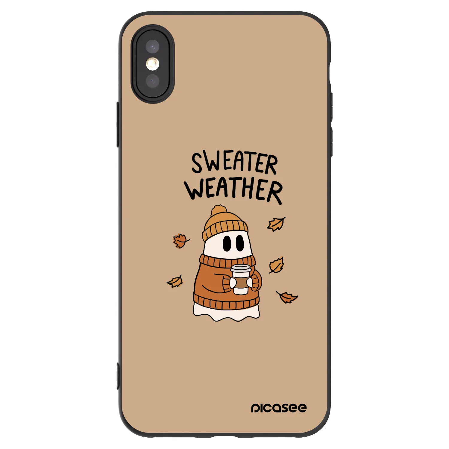 Picasee crna silikonska maskica za Apple iPhone XS Max - Sweater ghost