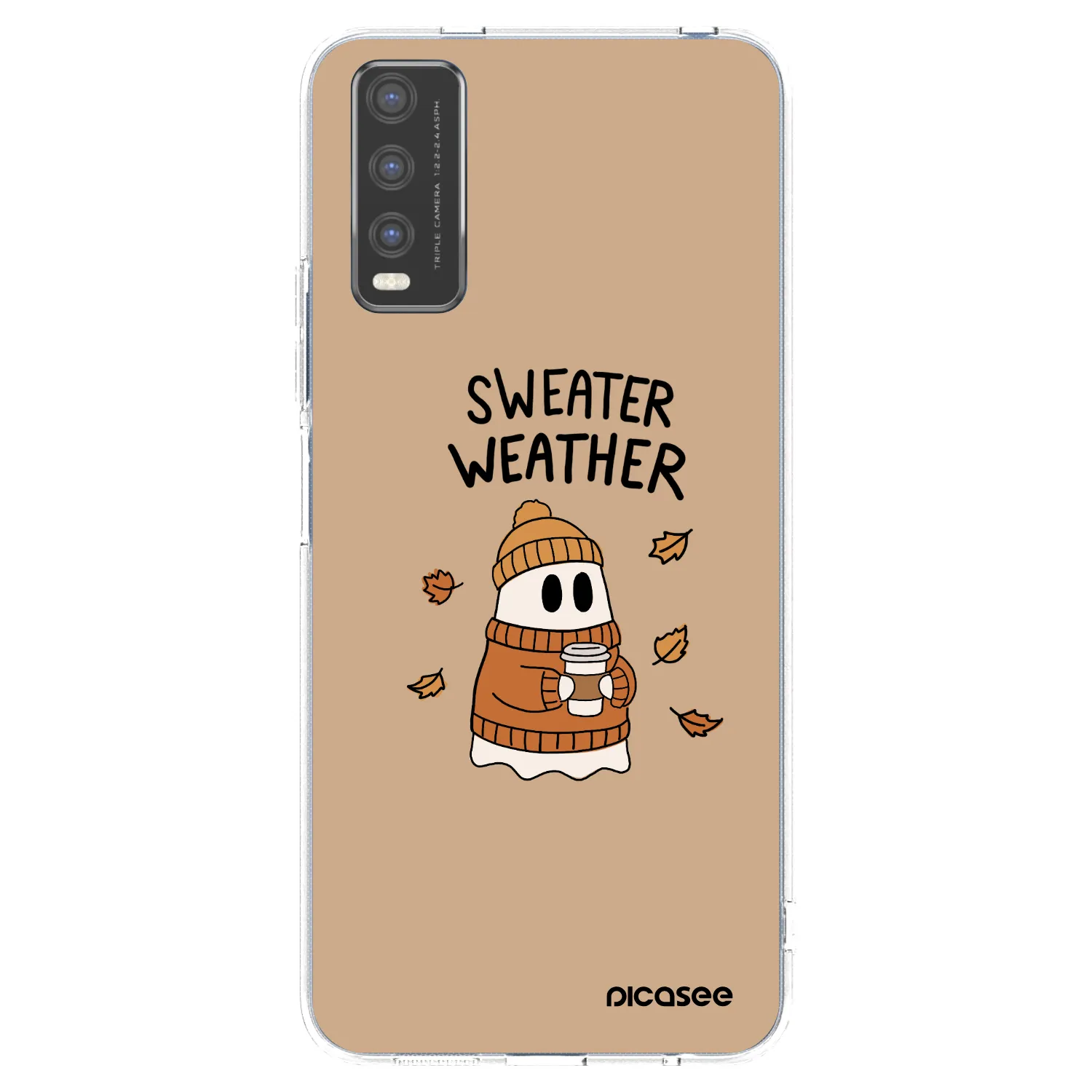 Picasee silikonska prozirna maskica za Vivo Y20s - Sweater ghost