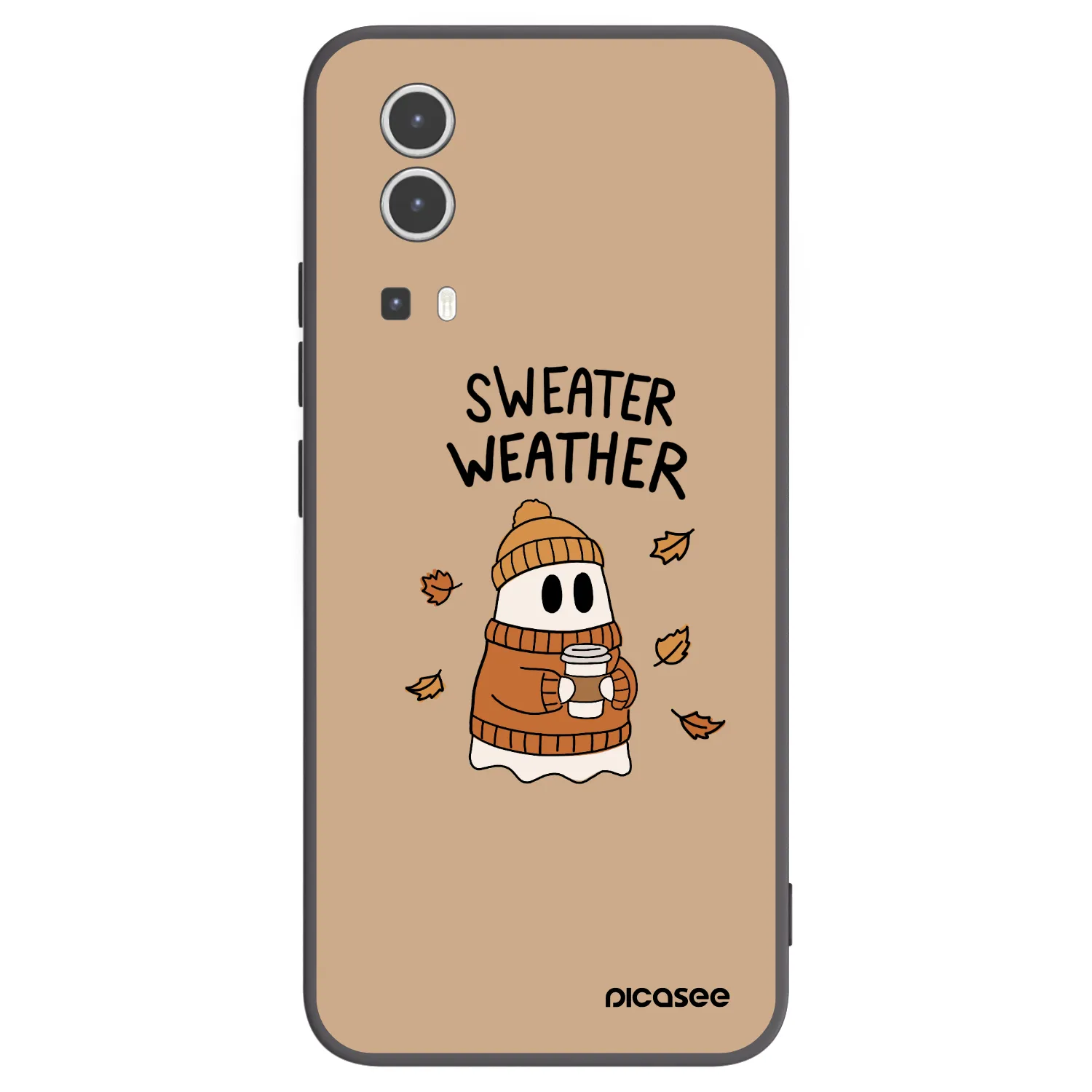 Picasee crna silikonska maskica za Vivo Y72 5G - Sweater ghost