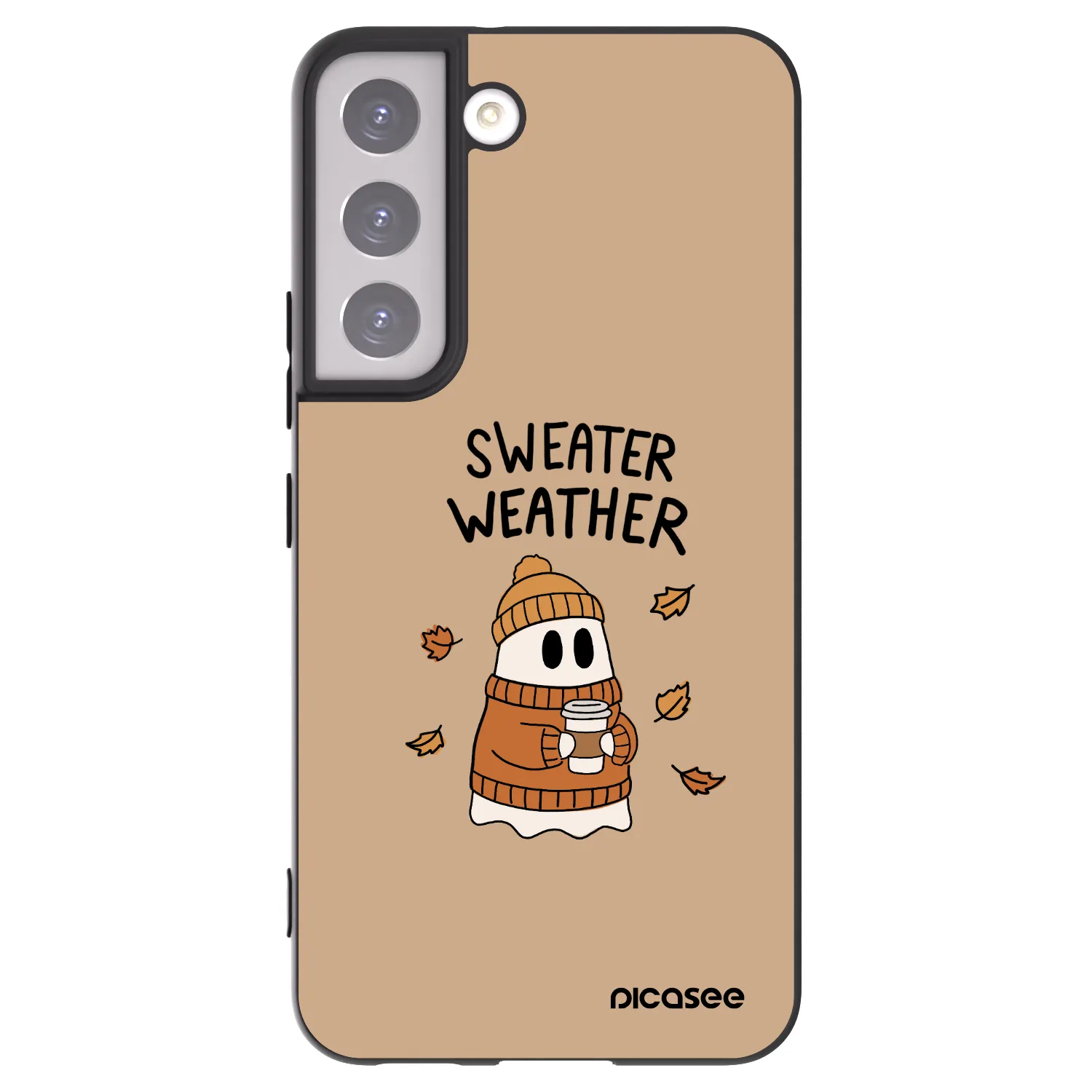 Picasee crna silikonska maskica za Samsung Galaxy S22 5G - Sweater ghost