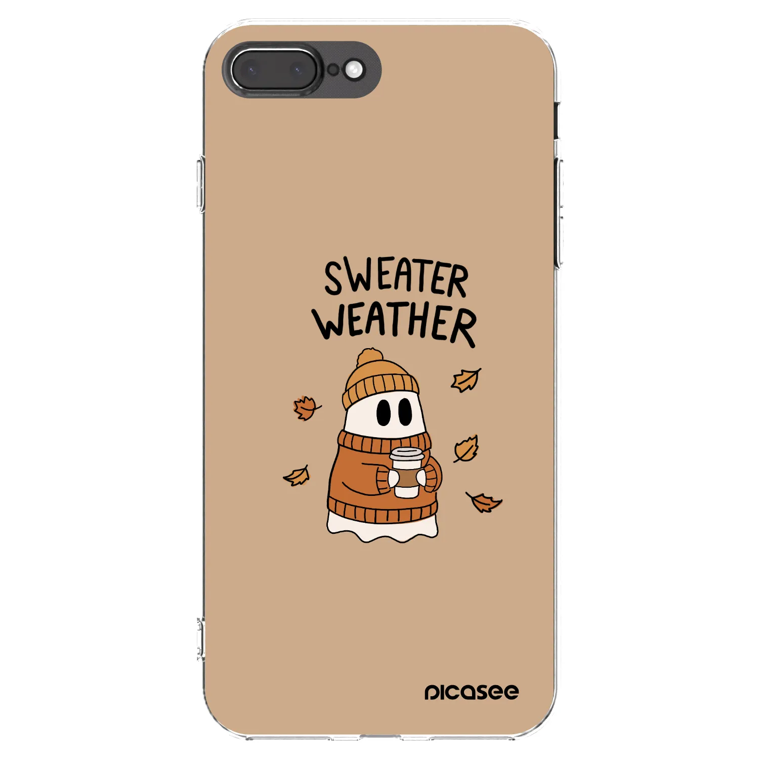Picasee silikonska prozirna maskica za Apple iPhone 7 Plus - Sweater ghost