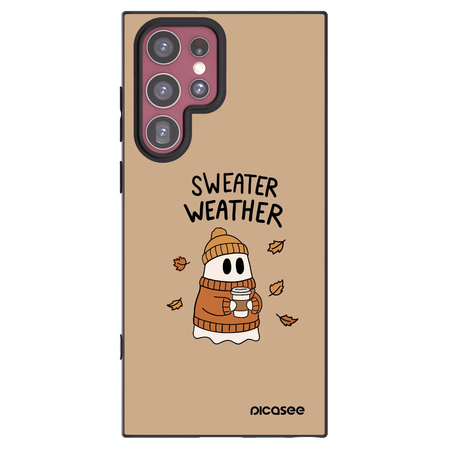 Picasee crna silikonska maskica za Samsung Galaxy S22 Ultra 5G - Sweater ghost