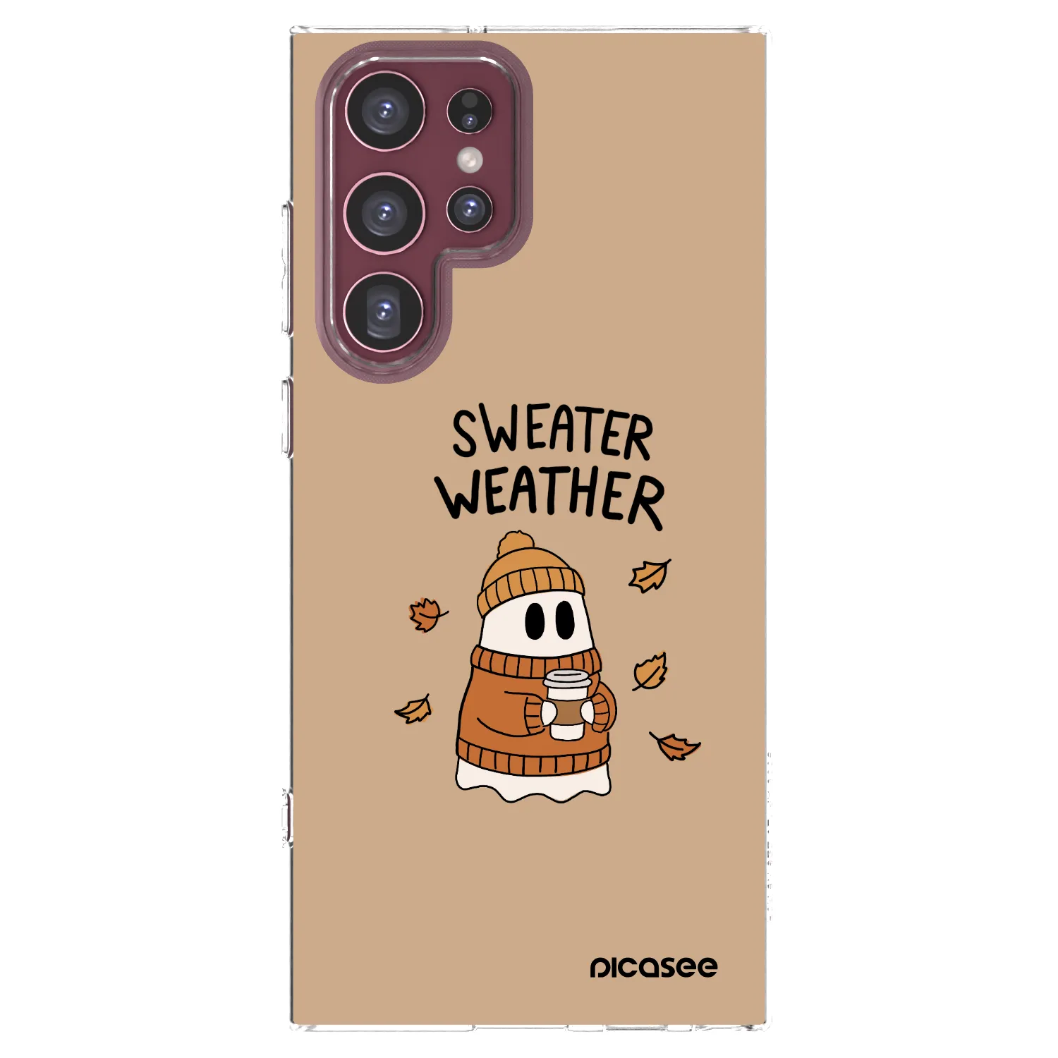 Picasee silikonska prozirna maskica za Samsung Galaxy S22 Ultra 5G - Sweater ghost