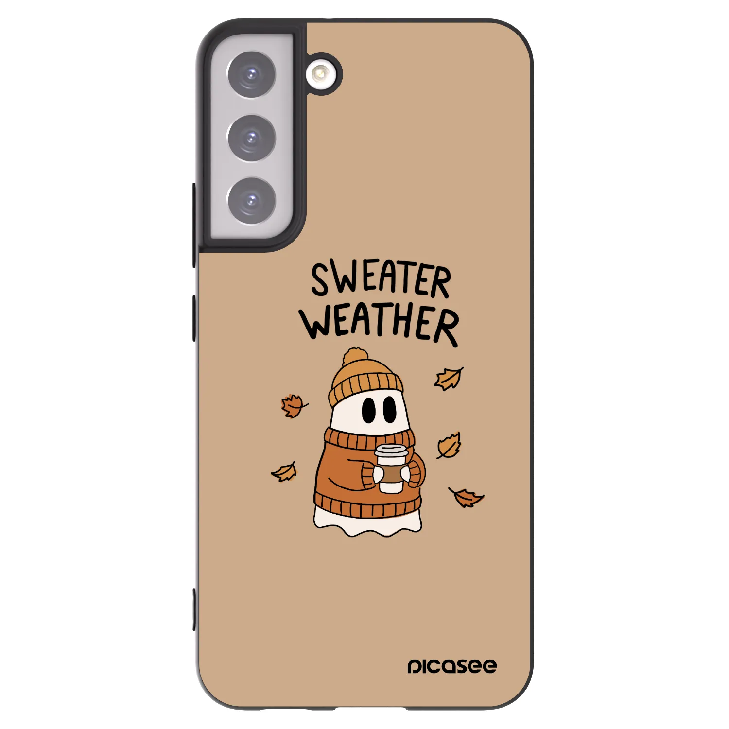 Picasee crna silikonska maskica za Samsung Galaxy S22+ 5G - Sweater ghost