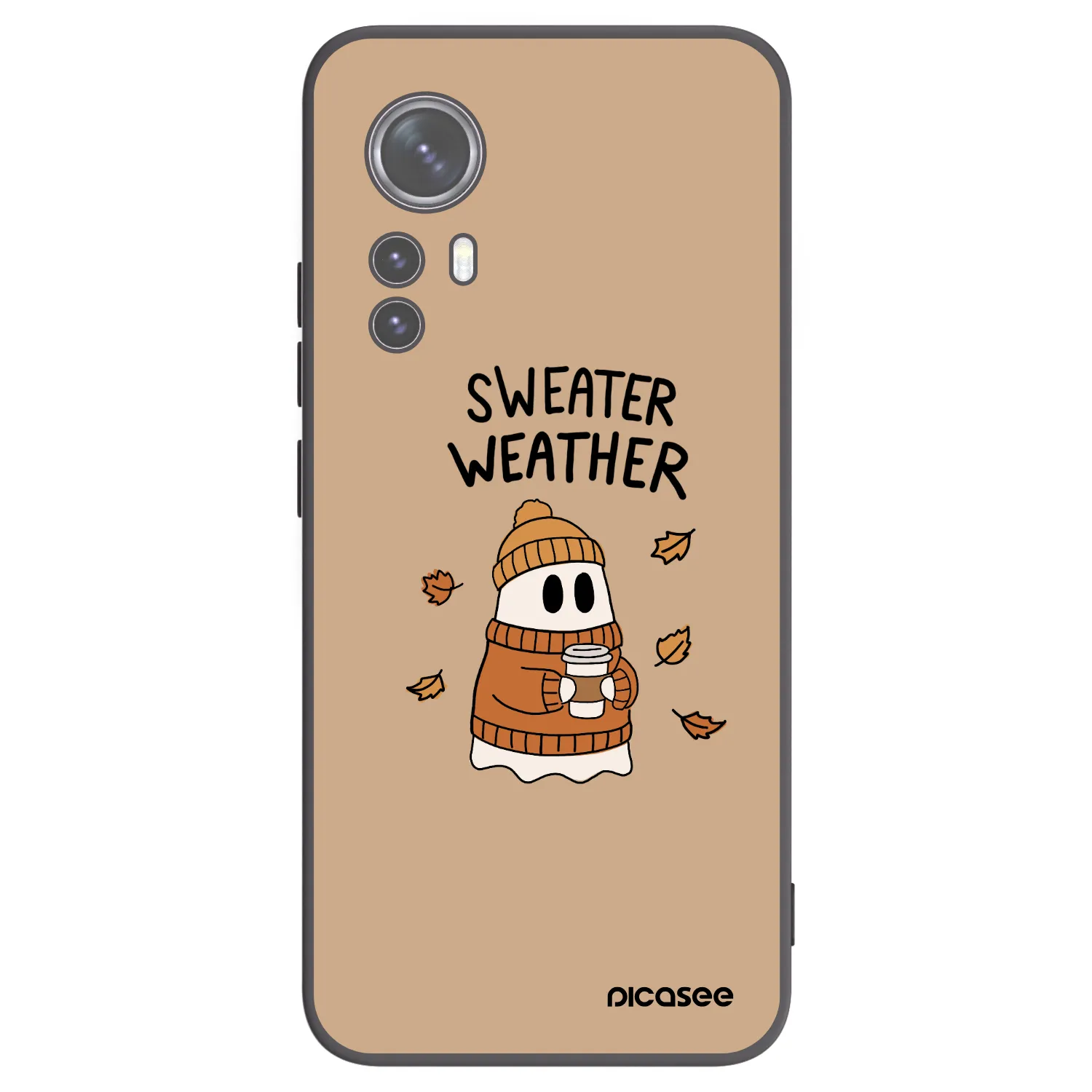 Picasee crna silikonska maskica za Xiaomi 12 - Sweater ghost