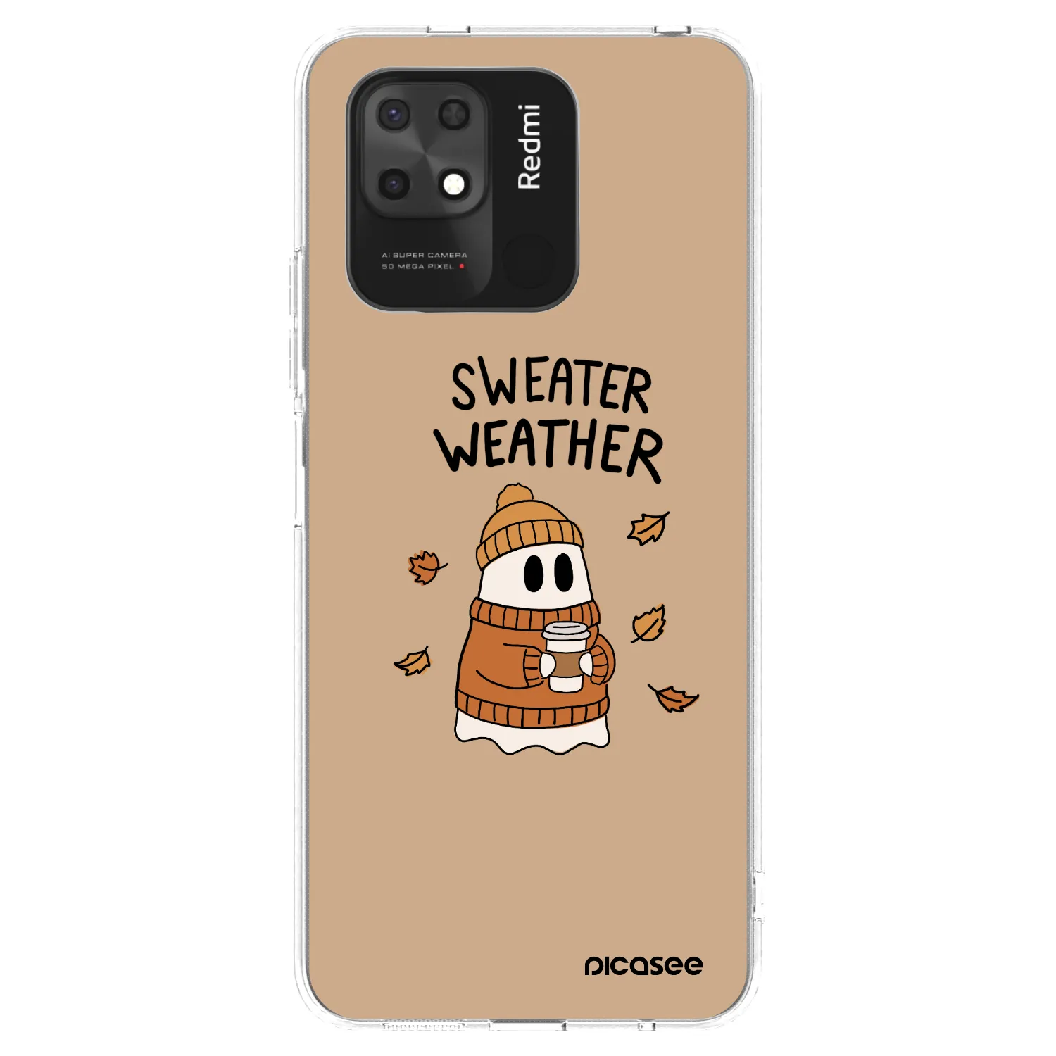 Picasee silikonska prozirna maskica za Xiaomi Redmi 10C - Sweater ghost