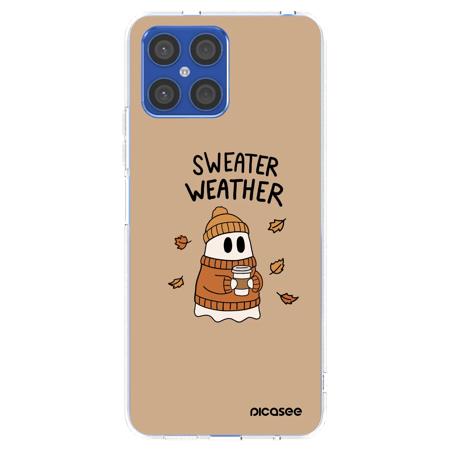 Picasee silikonska prozirna maskica za Honor X8 4G - Sweater ghost