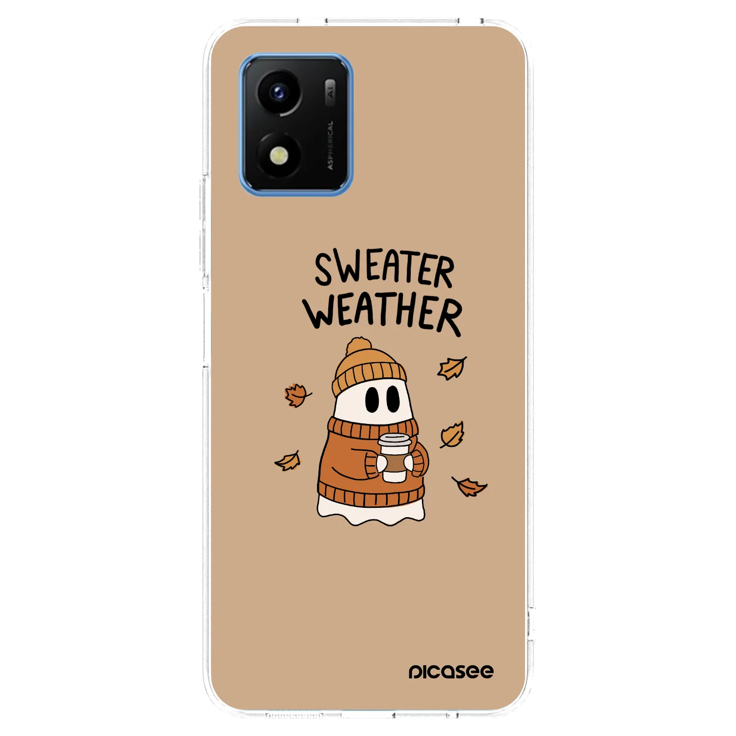Picasee silikonska prozirna maskica za Vivo Y01 - Sweater ghost
