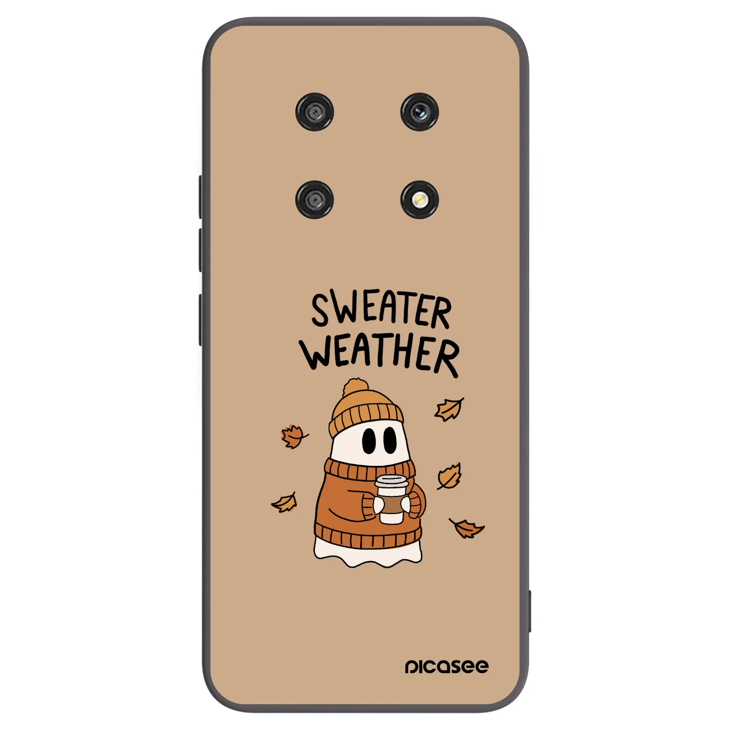 Picasee crna silikonska maskica za Honor Magic4 Lite 5G - Sweater ghost